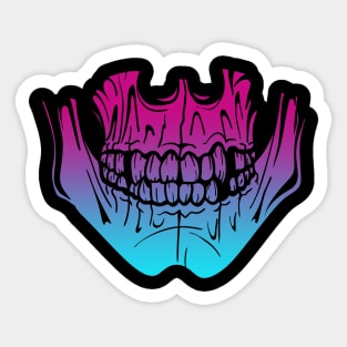 Skeleton Teeth and Jaw Vaporwave Sticker